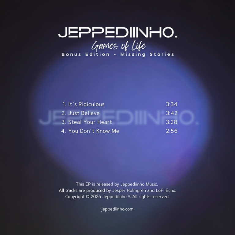 Jeppediinho EP – Missing Stories (Back Cover) Jeppediinho EP "Missing Stories". Released in September 2026.